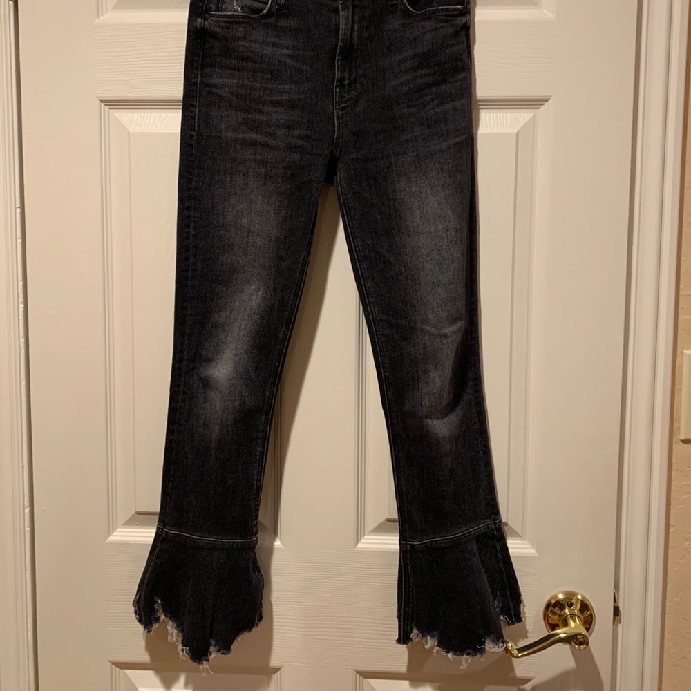 High Rise Dark Grey Flare Jeans - Picture 3 of 4